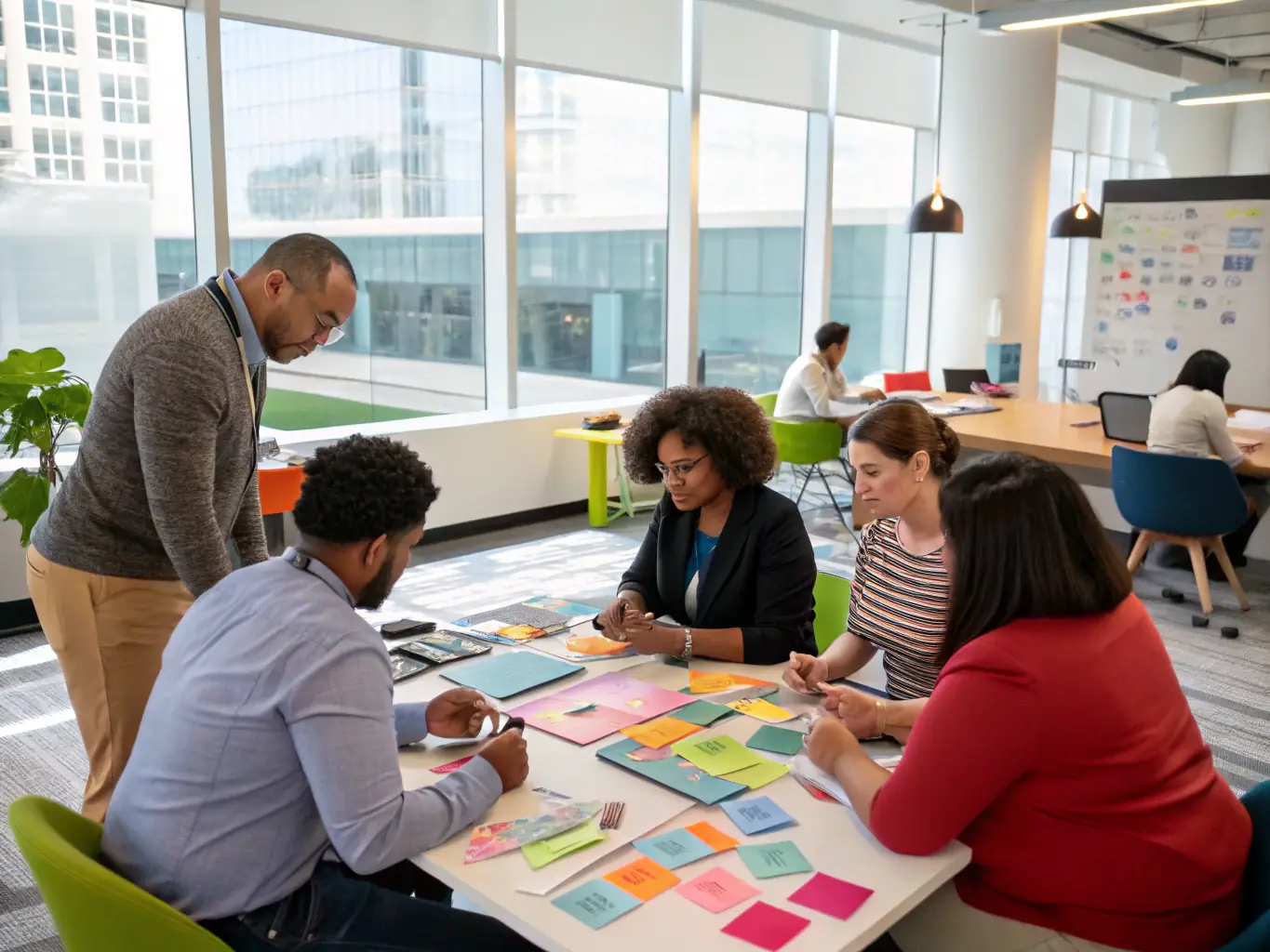 An image of a professional workshop with participants engaging in interactive sessions, focusing on business skill development.